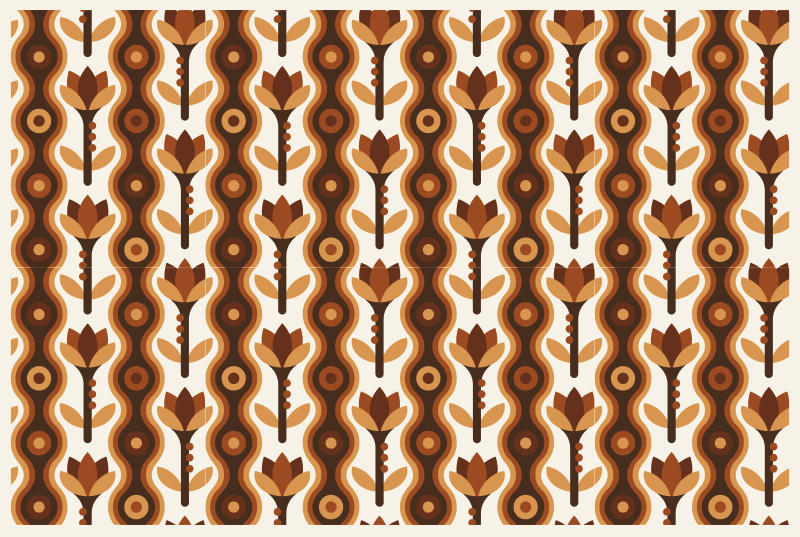 70-letni pop bugi rože vintage preproga - TenStickers