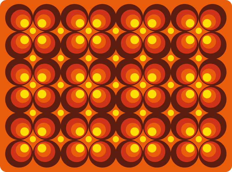 Vintage preproga iz 70-ih pop rumenih krogov - TenStickers