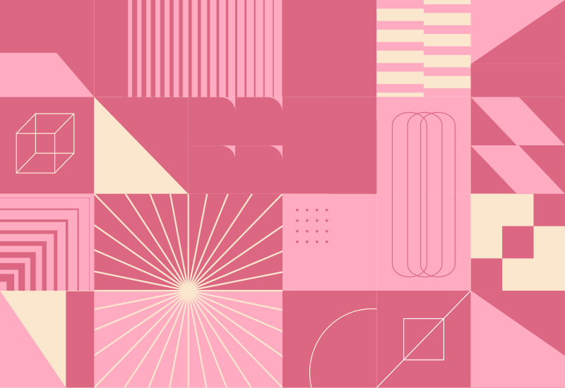 Geometrijski roza vzorci sodobne vinilne preproge - TenStickers