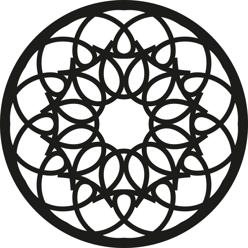 Zapleten črn vzorec Vinilna preproga mandala - TenStickers