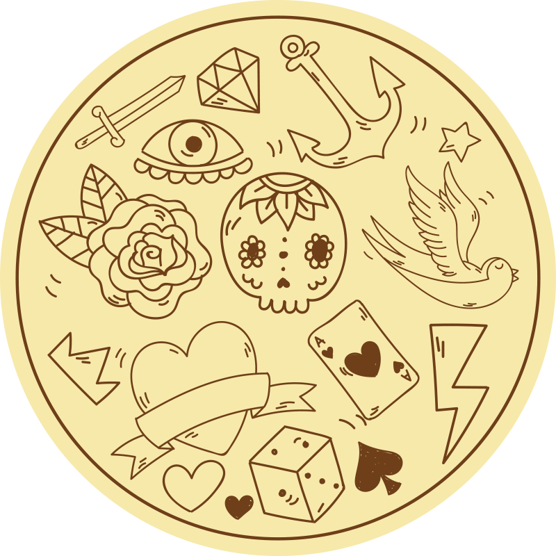 Simboli za tetovaže Vinilna preproga za najstnike - TenStickers