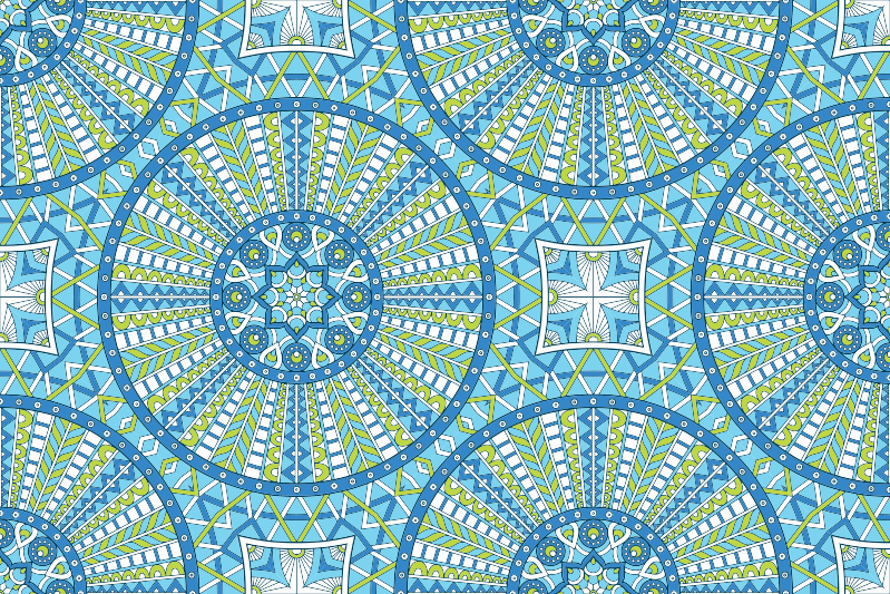 Elegantni geometrijski vzorci Vinilna preproga mandala - TenStickers