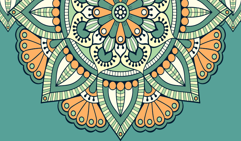 Polcvetlični motiv Vinilna preproga mandala - TenStickers