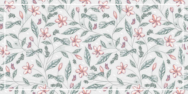 Vzorec cvetličnega zelenja cvetlična vinilna preproga - TenStickers