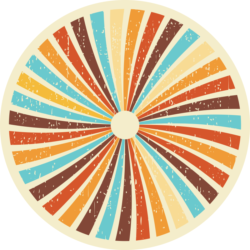 Retro radiant pattern vintage vinilna preproga - TenStickers