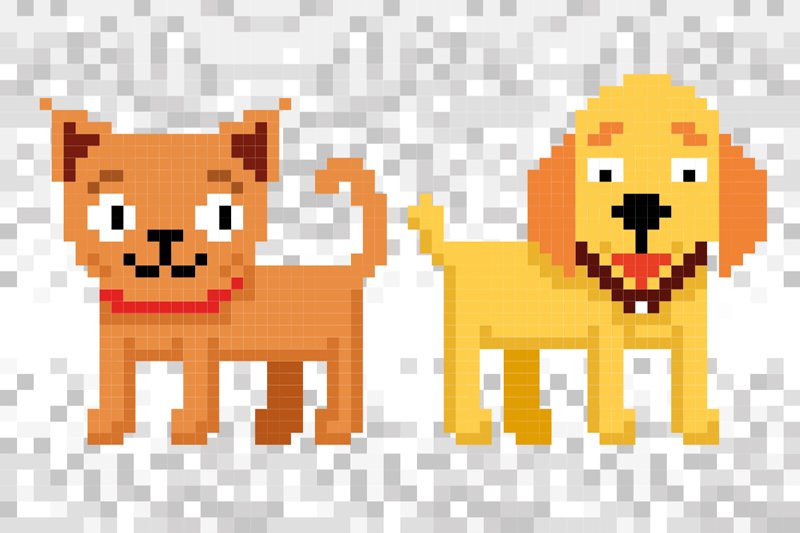 Pixelated pet friends vinilne preproge v drugih vzorcih - TenStickers