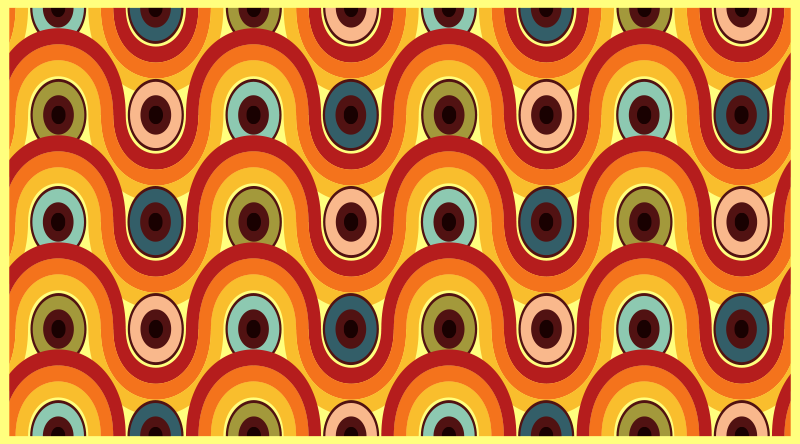 Barvit valovit motiv Vintage vinilna preproga - TenStickers