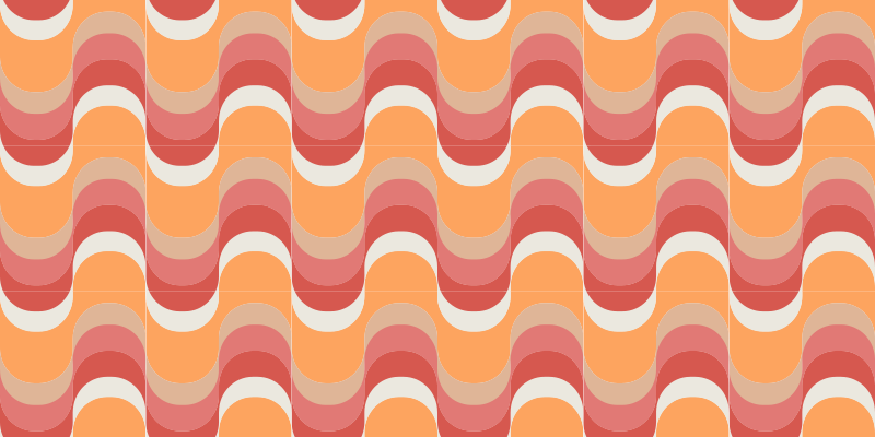 živahen valovni motiv Vintage vinilna preproga - TenStickers