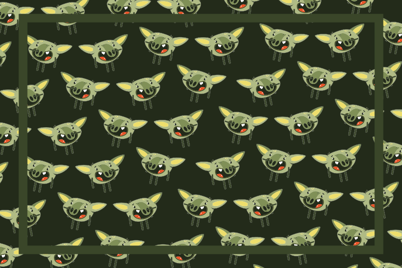 Zeleni obrazi pošasti Otroške vinilna preproga - TenStickers