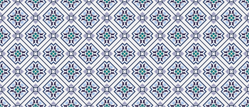 Tiled medallion design vinilna preproga za dnevno sobo - TenStickers