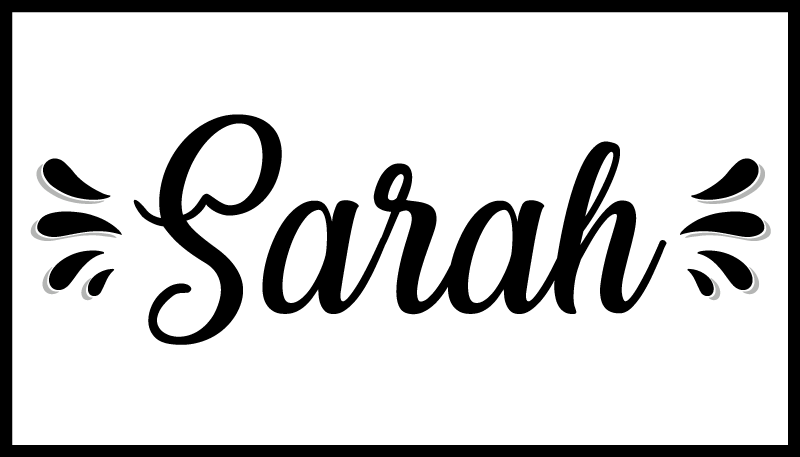 Black and white name vinilna preproga za dnevno sobo - TenStickers