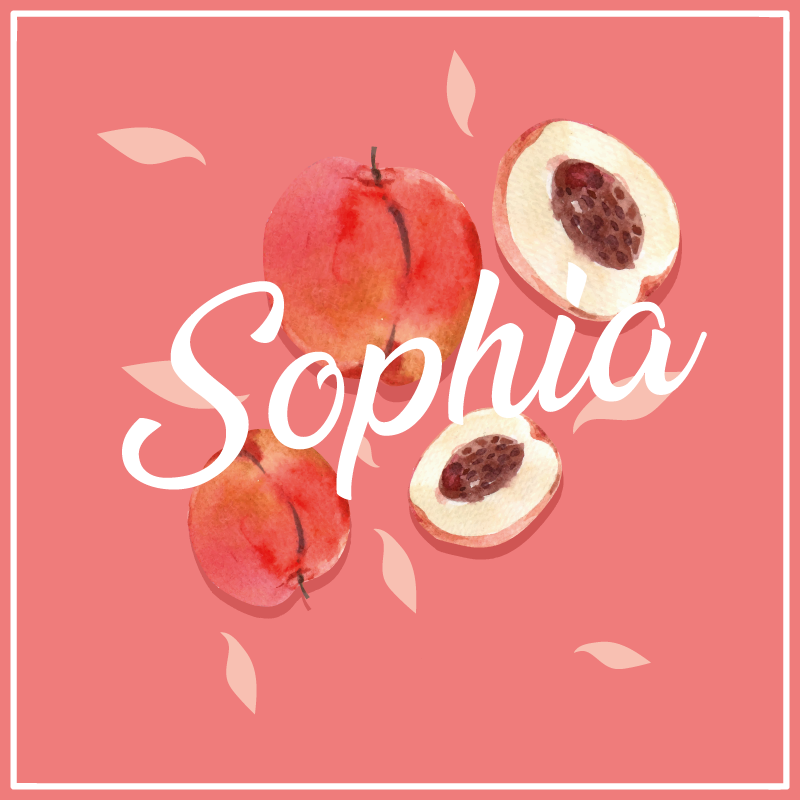 Rožnate breskve z imenom Vinilna preproga za najstnike - TenStickers