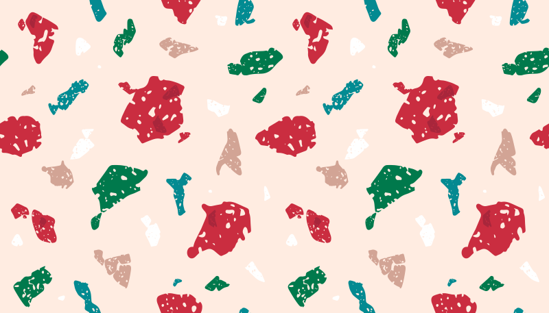 Barvit teraco dizajn vinilna preproga - TenStickers