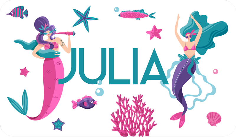 Mermaid adventure with name vinilne preproge - TenStickers