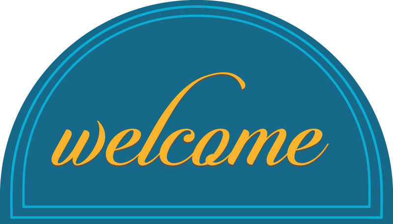 Modra dobrodošlica Vinilna preproga za vhod - TenStickers