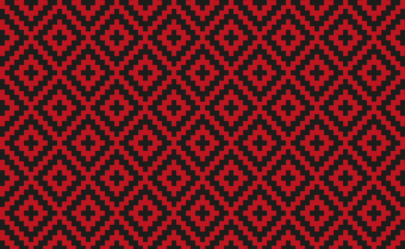 Rdeča vzorčasta geometrija Vinilna preproga za jedilnico - TenStickers