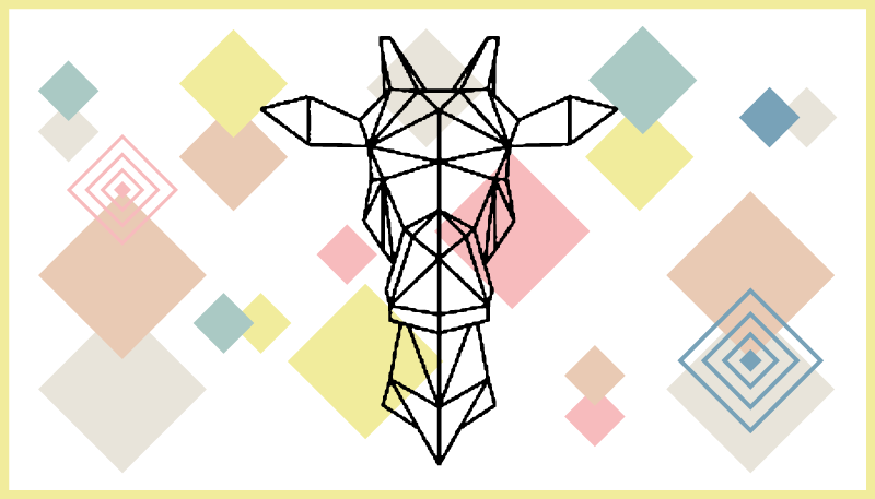 Abstraktna origami žirafa Vinilna preproga za najstnike - TenStickers