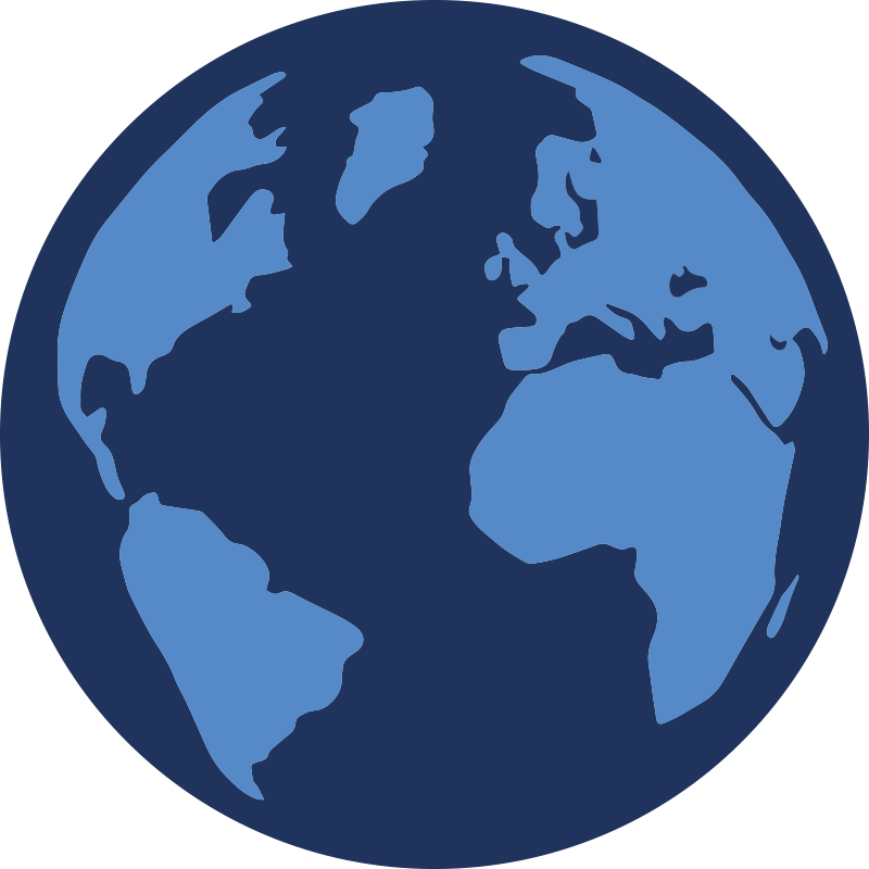 Barva modra okrogla preproga zemljevida sveta - TenStickers