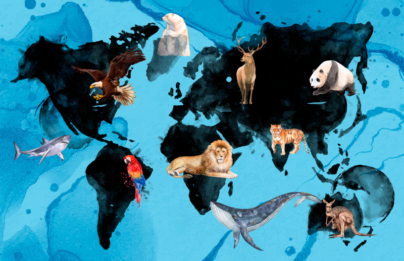 Modro-črna divjad Vinilne preproge v drugih vzorcih - TenStickers