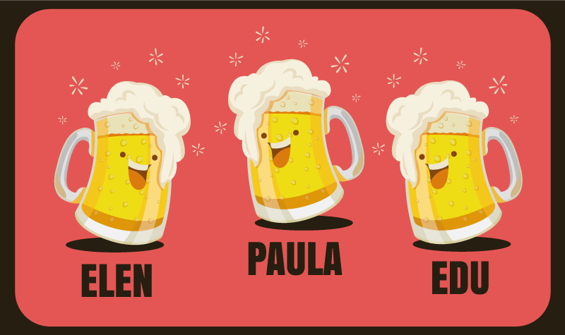 Custom beer mugs in vinilna preproga za vhod - TenStickers