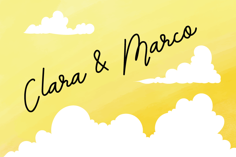 Oblačen dizajn za par Vinilna preproga z imeni - TenStickers