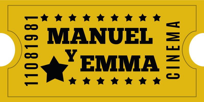 Kino vstopnica za par Vinilna preproga z imeni - TenStickers