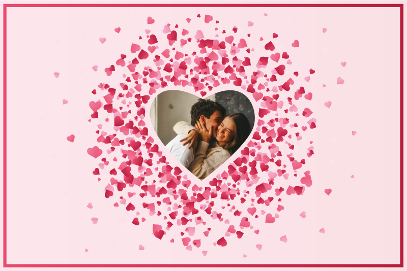 Srce s foto personalizirano preprogo - TenStickers