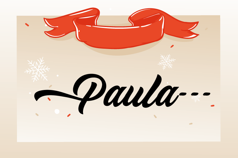 Bež dizajn po meri ime Božična vinilna preproga - TenStickers