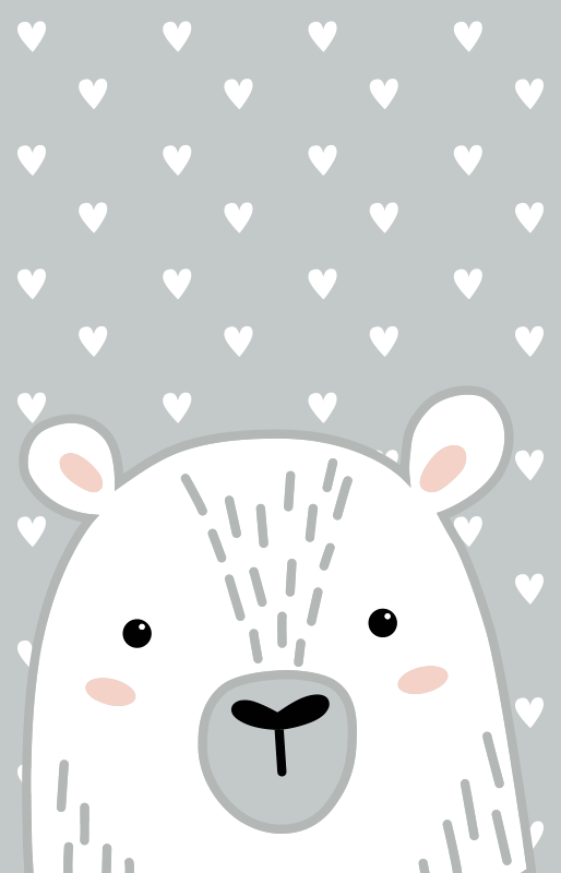 Siva nordic bear otroška igralna podloga - TenStickers