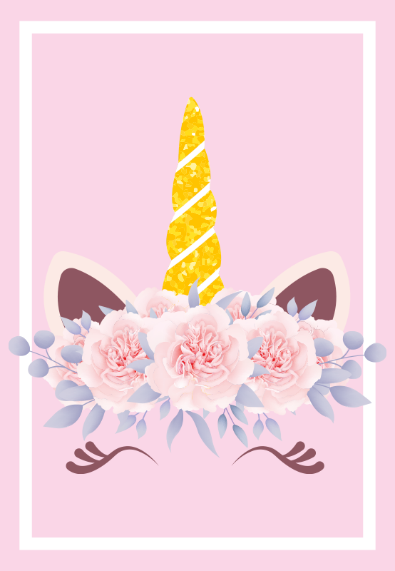 Samorog z vrtnicami otroška igralna podloga - TenStickers