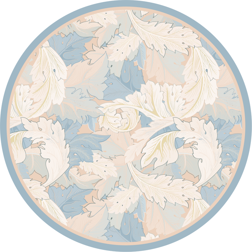 Vzorec mehkih listov cvetlična vinilna preproga - TenStickers