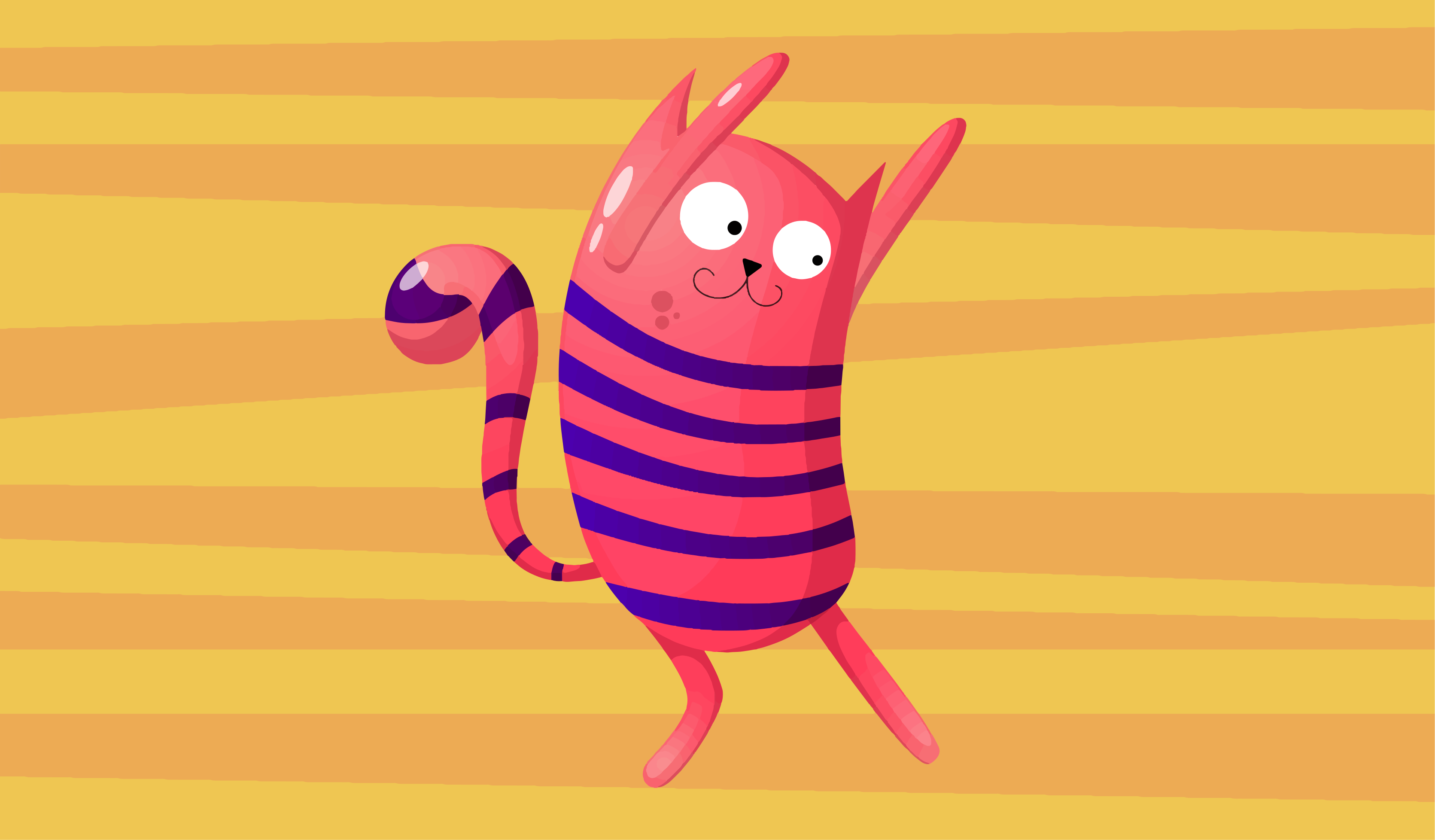 Vijolična črtasta preproga za mačke v spalnici - TenStickers