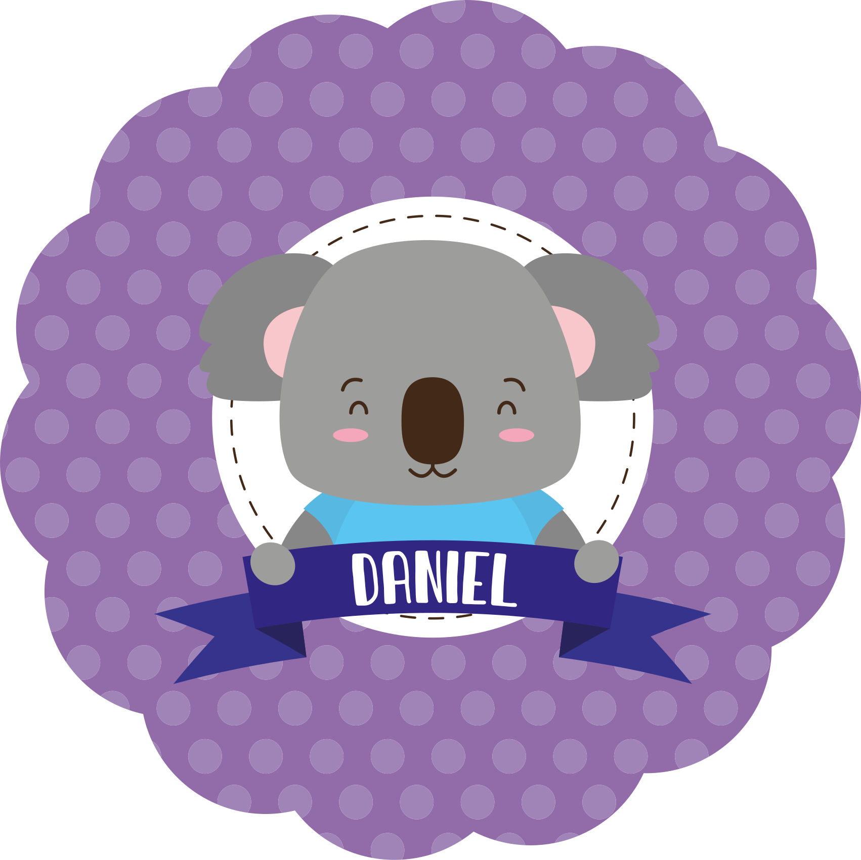 Ljubka koala z imenom Vinilna preproga za dojenčke - TenStickers