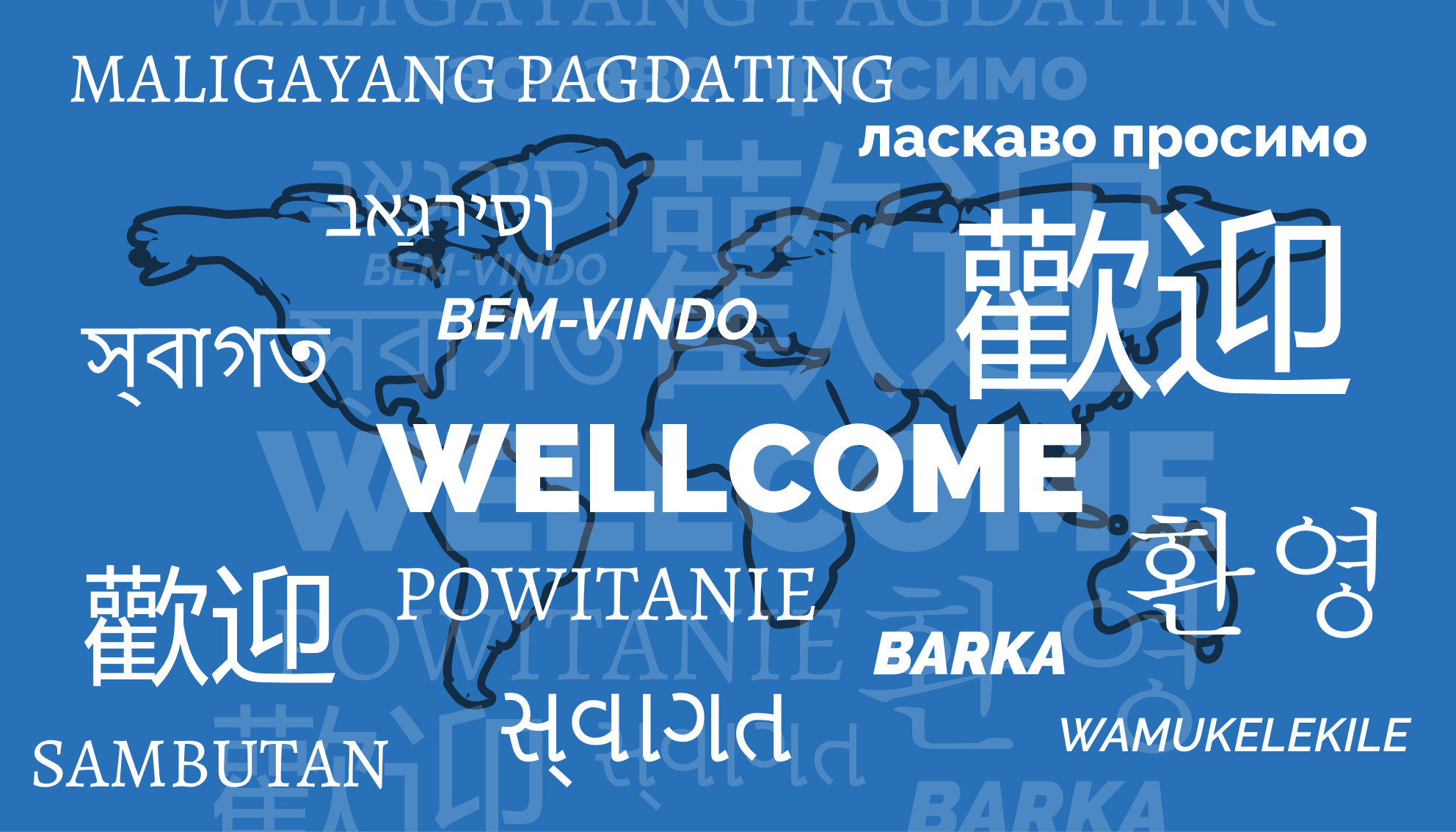 Welcome in different languages vinilna preproga sveta - TenStickers