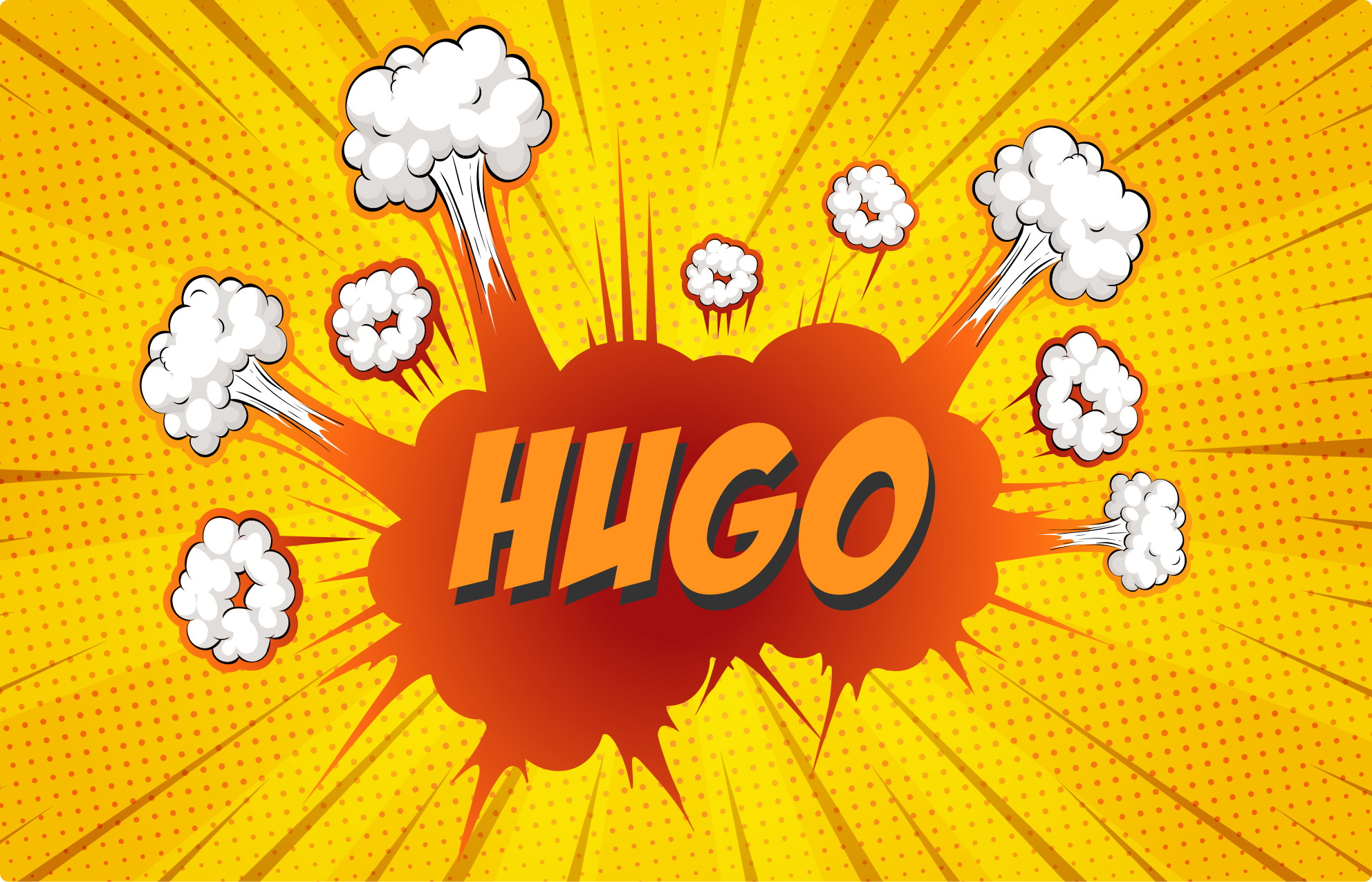 Komična eksplozija z imenom Vinilna preproga z imeni - TenStickers