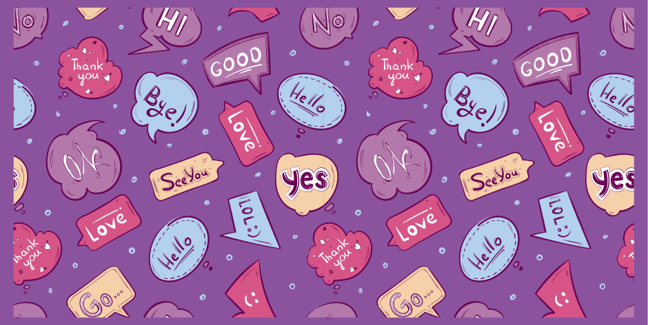 Pisani mehurčki za sporočila vinilne preproge z napisom - TenStickers