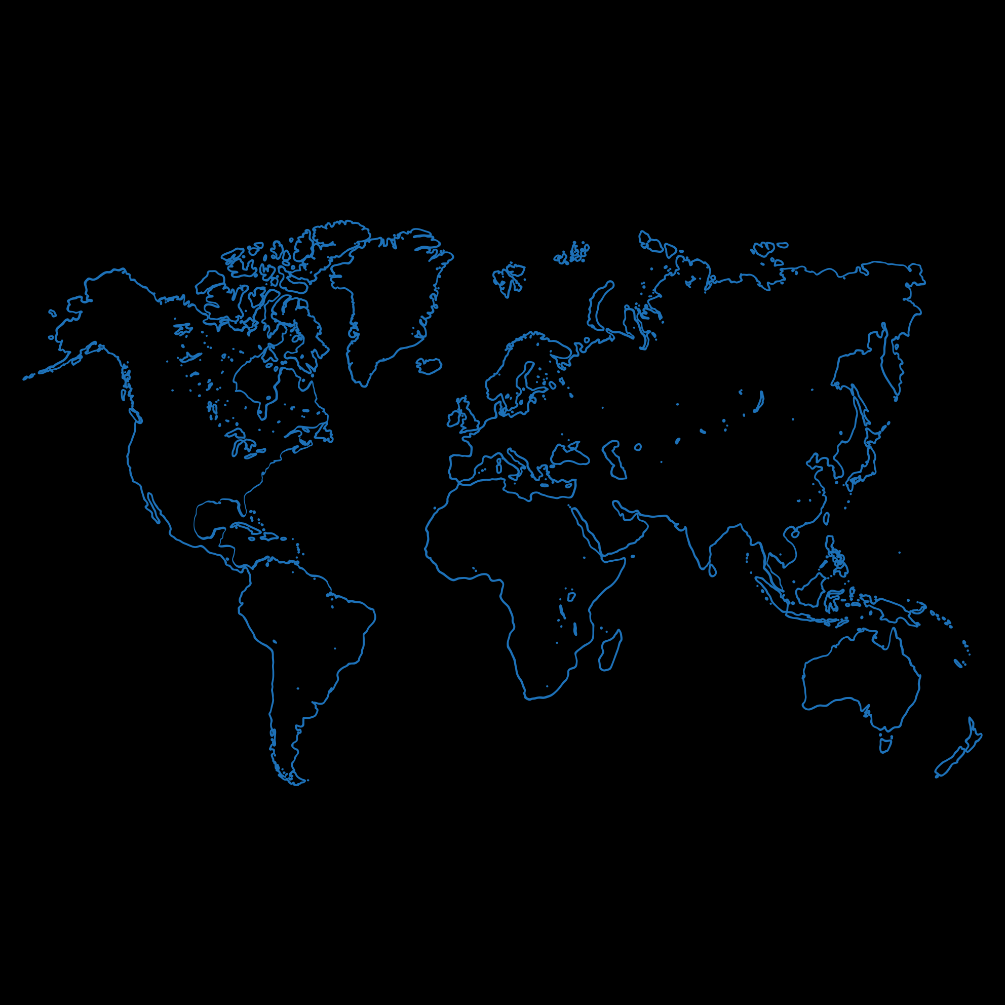 World map outline vinilna preproga - TenStickers