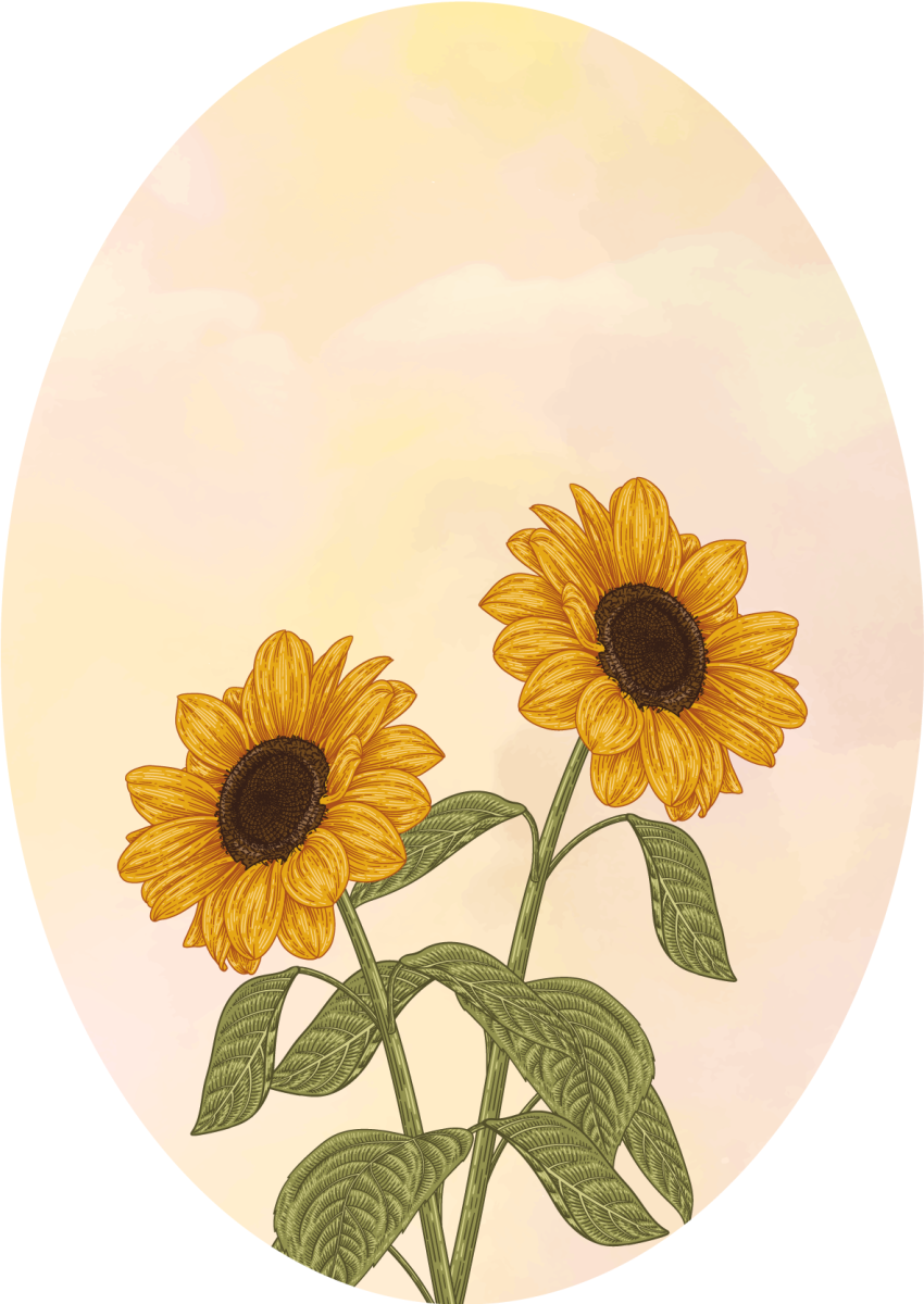 Sunflower embrace cvetlična vinilna preproga - TenStickers