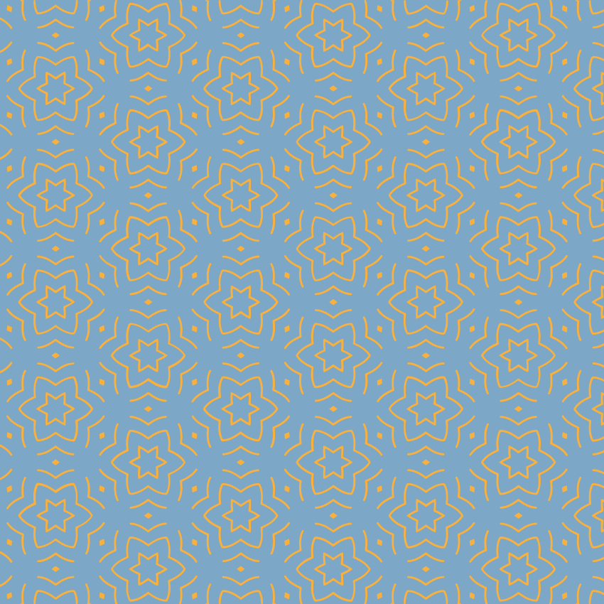 Abstraktni rumeni vzorec vinilna preproga s zvezdami - TenStickers