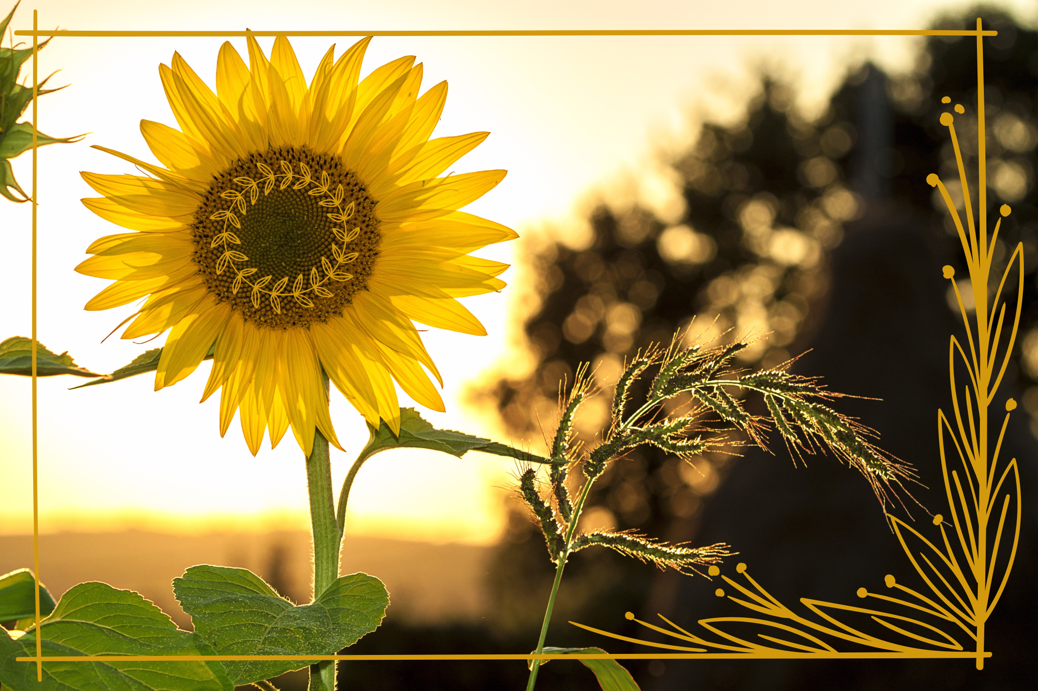 Sončnični cvet cvetlična vinilna preproga - TenStickers