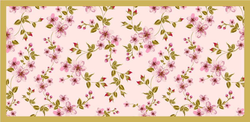 Floral blossom motif cvetlična vinilna preproga - TenStickers