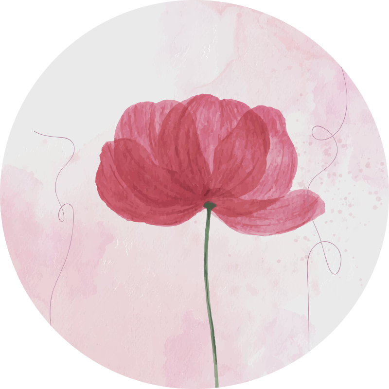 Aquarella poppy design cvetlična vinilna preproga - TenStickers