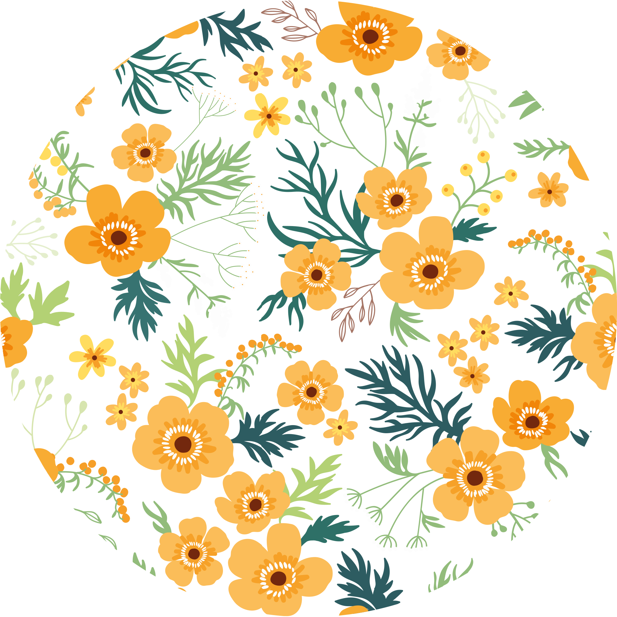 Floral bouquet pattern cvetlična vinilna preproga - TenStickers