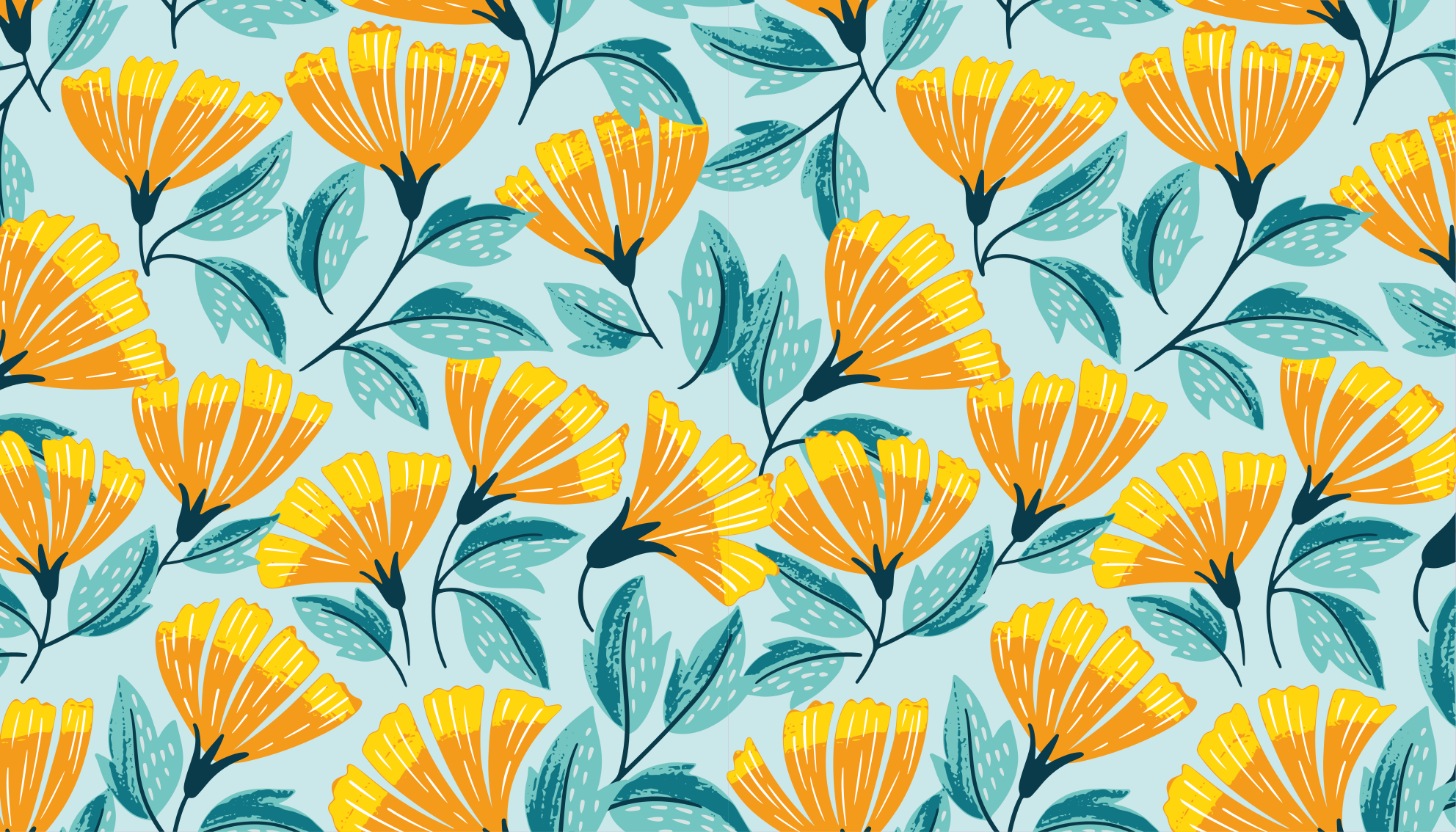 živahen botanični motiv cvetlična vinilna preproga - TenStickers