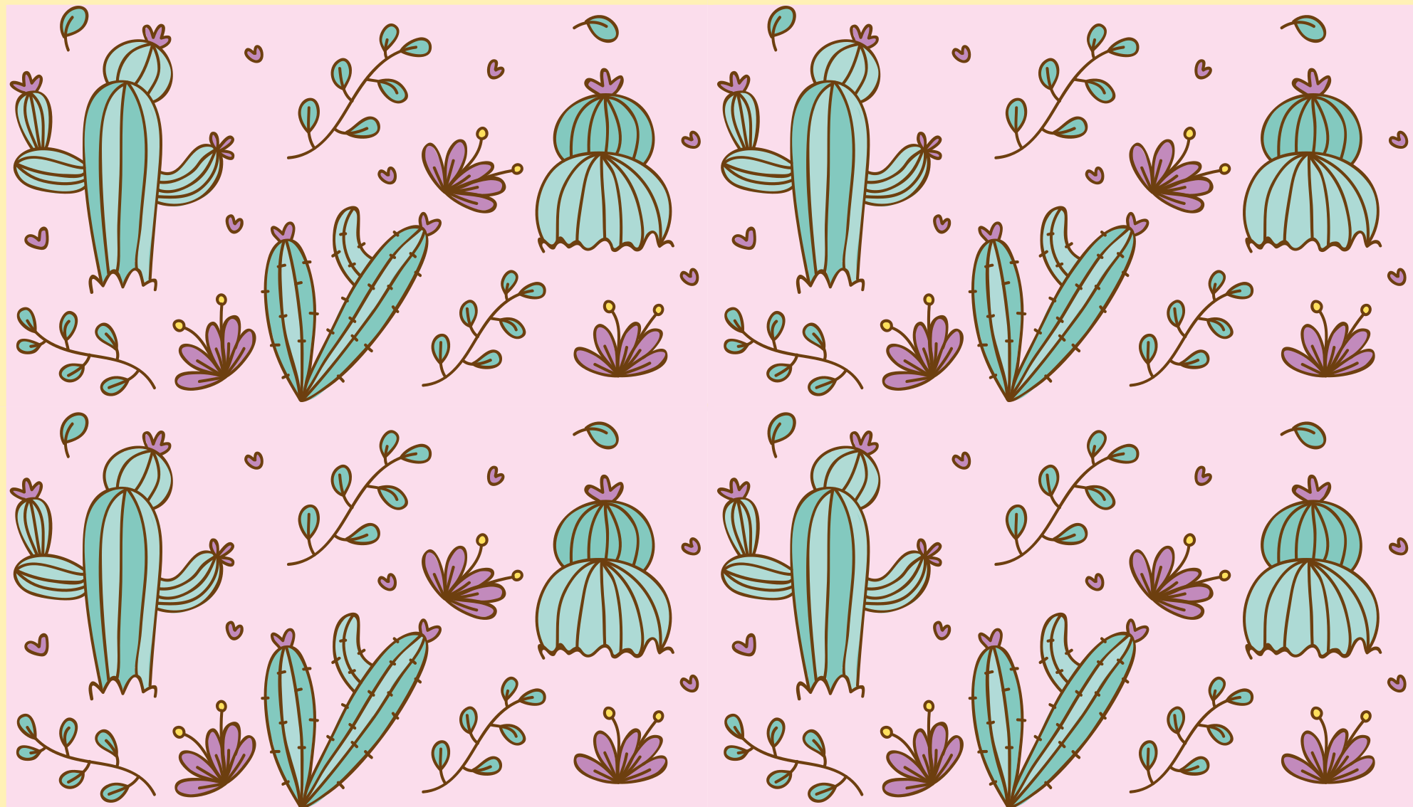 Cactus floral pattern cvetlična vinilna preproga - TenStickers