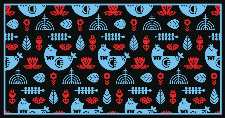 Poljsko cvetje in piščanci cvetlična preproga - TenStickers