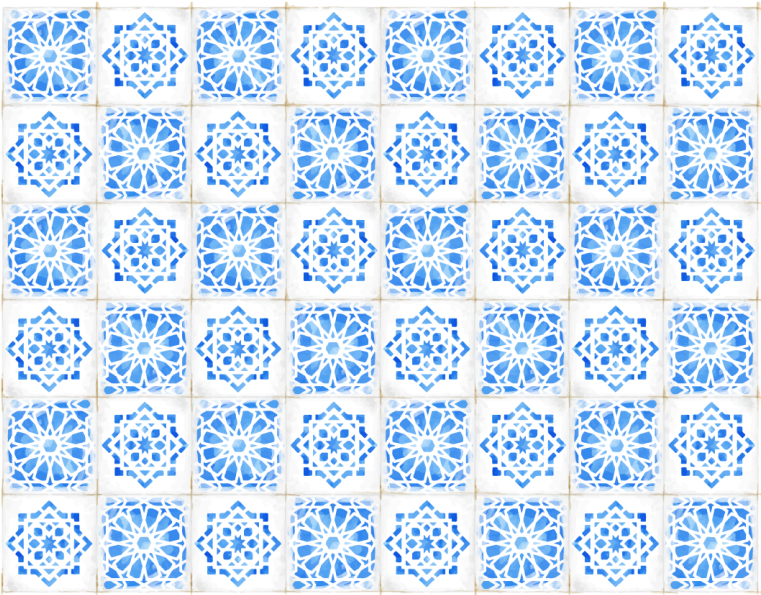 Intricate blue patterns vinilna talna obloga - TenStickers
