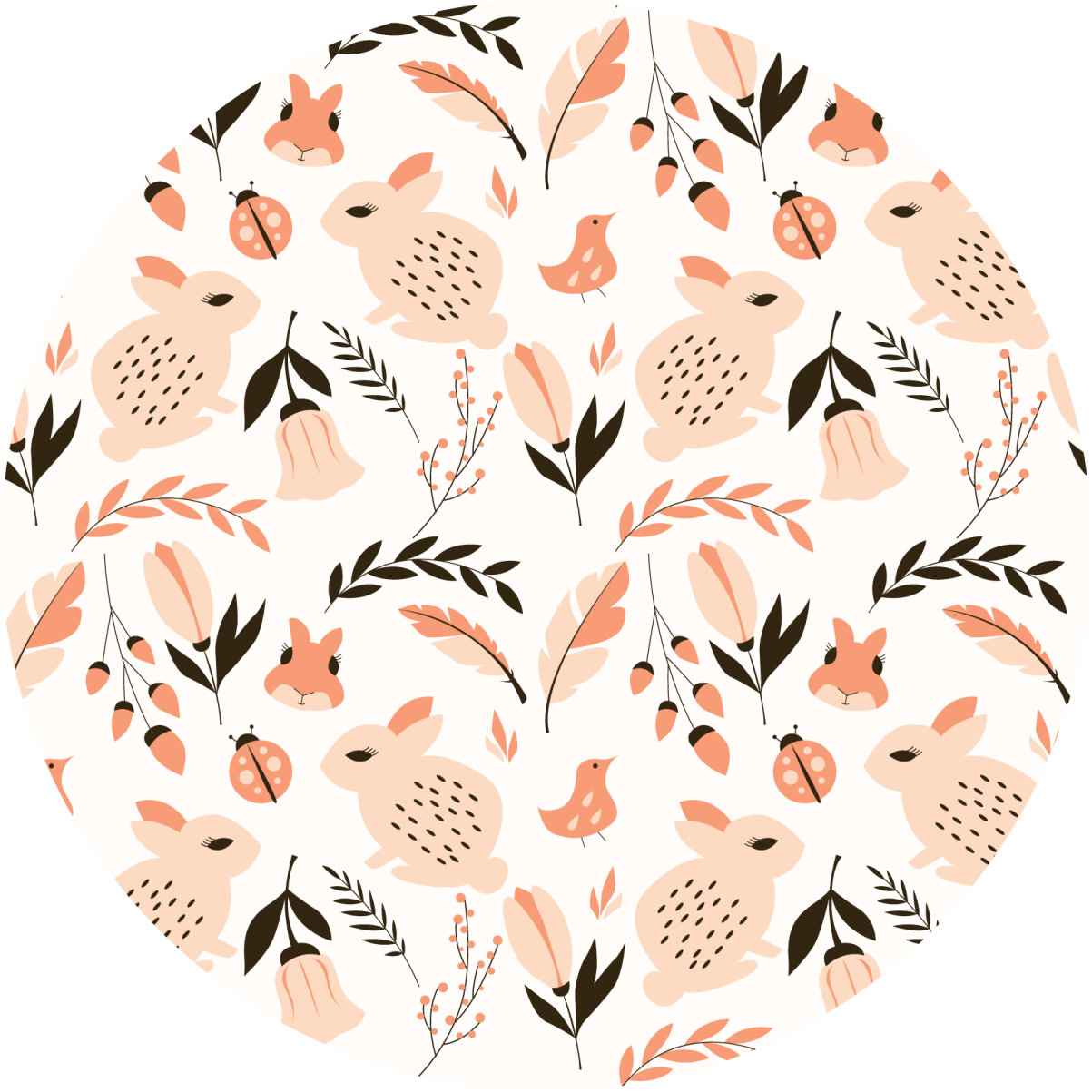 Nežni zajčji cvetlični Otroške vinilna preproga - TenStickers