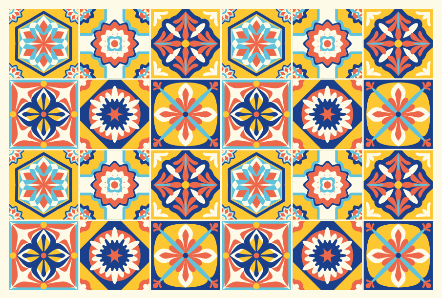 Colorful mosaic pattern vinilna talna obloga - TenStickers