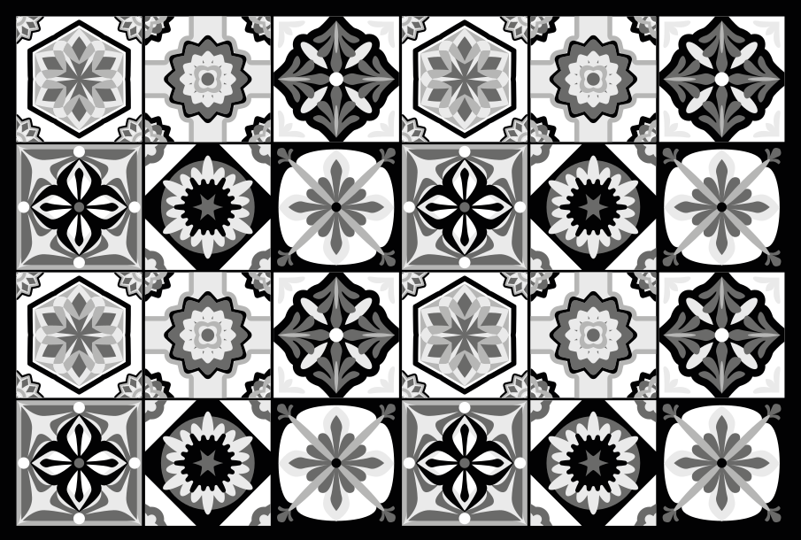 Elegant grey pattern vinilna talna obloga ploščice - TenStickers